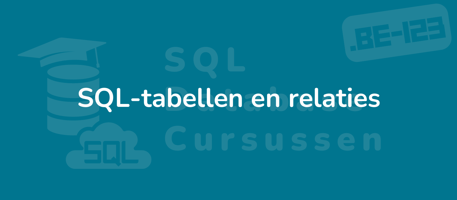 simple and clean representation of sql tables and relationships with a minimalist design and blue color palette